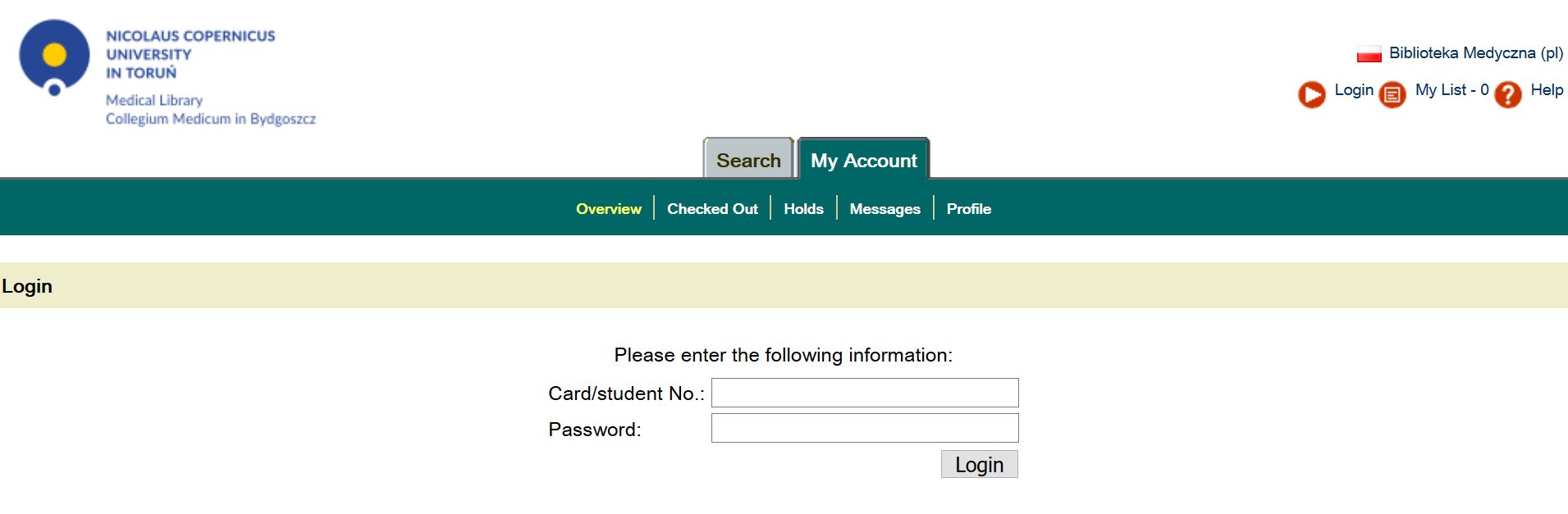 my library account my library account